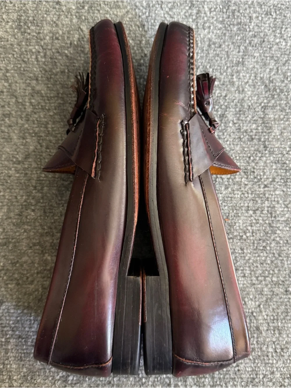 Cole Haan Pinch Tassel Loafers 14D Burgundy Oxblood Leather Moc Toe Slip On